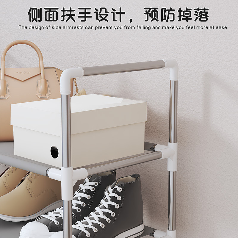 Cross-border hot sale zapato estante simple multicapa a prueba de polvo zapatero puerta de casa residencia estudiantil casa de alquiler pequeño y estrecho estilo Specification image