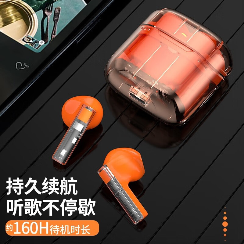 The best-selling new creative all-transparent wireless Bluetooth headphones YX06 in-ear TWS sports e-commerce hot item
