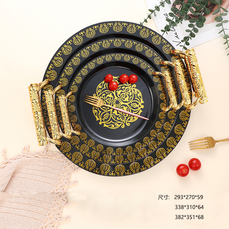 Foreign trade cross-border light luxury high-end tray, fruit plate, dried fruit candy plate, tableware, plastic PET, living room household Specification image