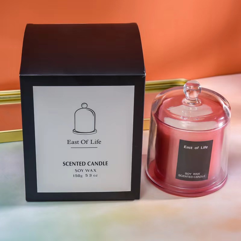 Smokeless soy wax, golden bell jar, glass cup, candle, souvenir, gift, bamboo, green tea scented candle, factory direct sales Item Picture