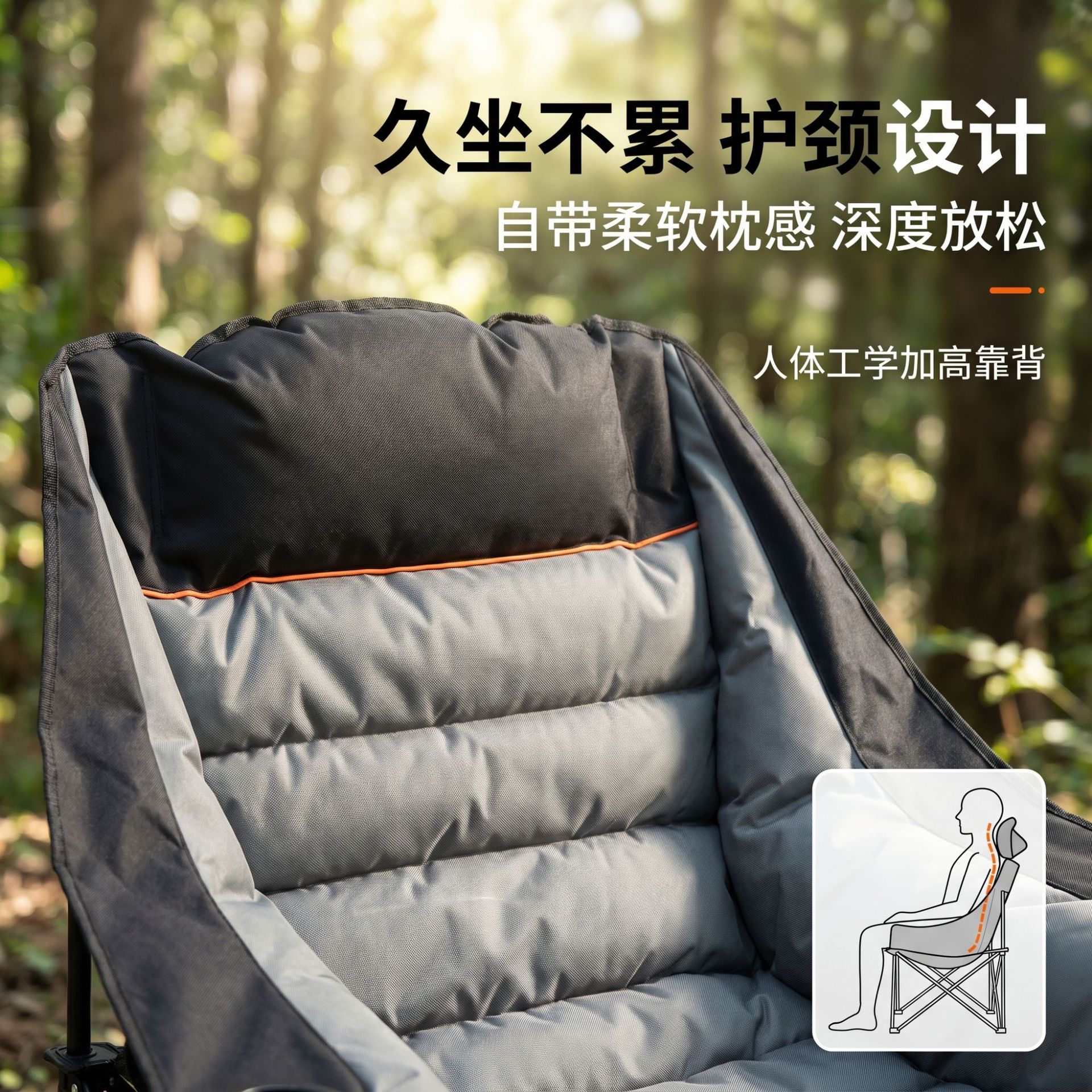 Silla de la luna silla plegable al aire libre silla de camping portátil inteligente calefacción camping lazy silla otoño invierno plus algodón estilo cómodo Specification image