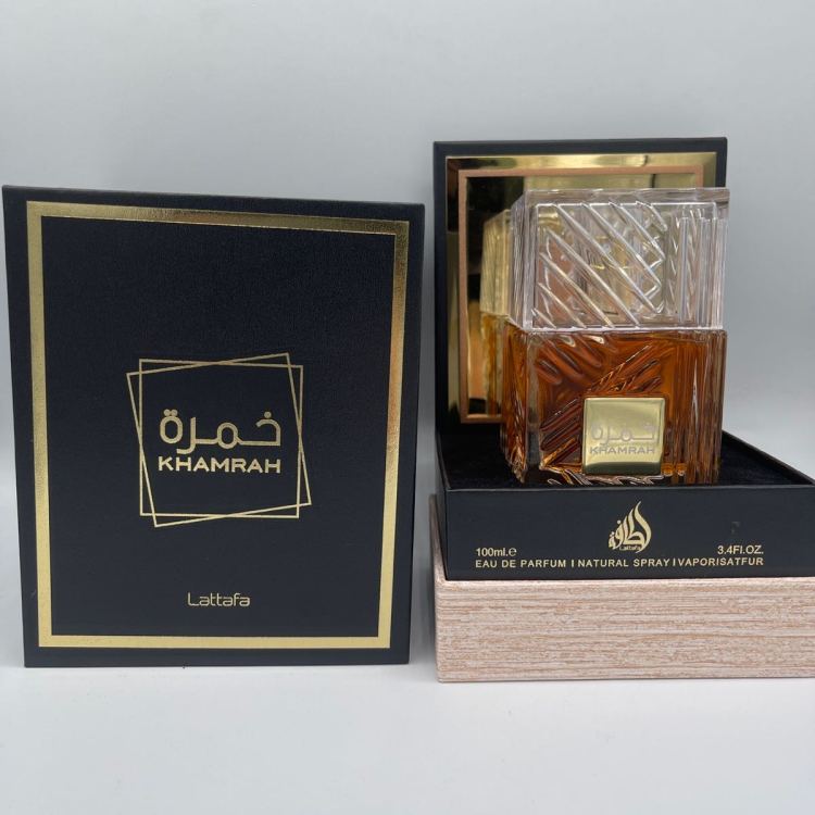 Lattafa Khamrah is an imported perfume with an Oriental scent and a neutral floral, fruity and woody aroma that lingers for a long time details Picture