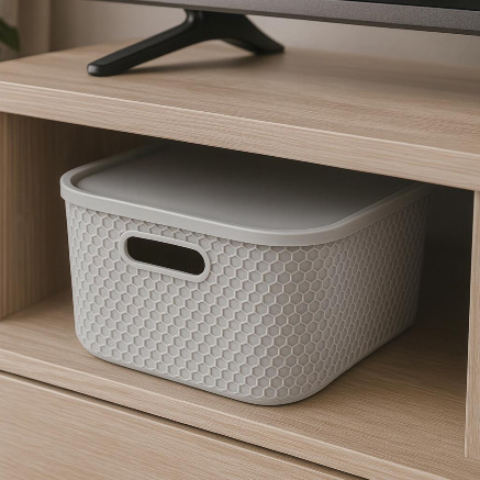 塑料零食收纳箱带盖家用衣服衣物收纳箱子超大号储物整理箱收纳篮细节图