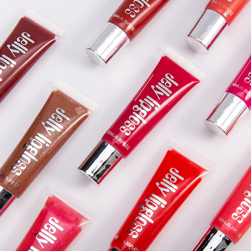 High-quality OEM/ODM factory custom wholesale, small-batch custom candy-colored glitter lip gloss, tube jelly lip gloss, custom vegan transparent mirror luster moisturizing lip gloss