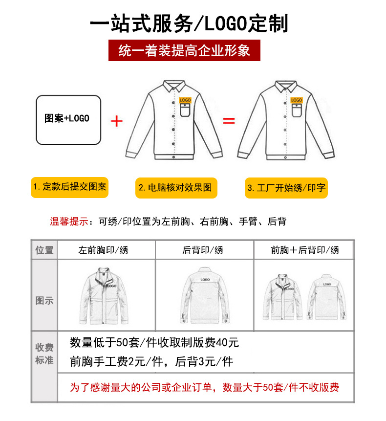 春秋反光劳保服工作服套装车间工作服厂服工程服定上衣工装做批发详情16
