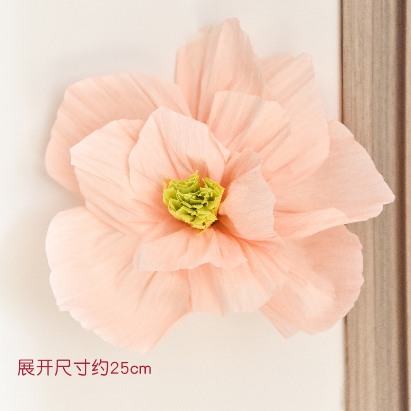 婚房褶皱花立体皱纹纸花装饰新房床头卧室背景墙布置婚庆用品结婚详情4