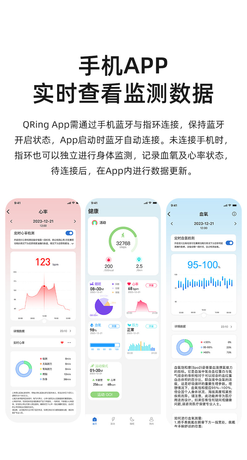 SR02跨境专供新款智能戒指时尚蓝牙指环步数睡眠心率血氧运动监测详情11