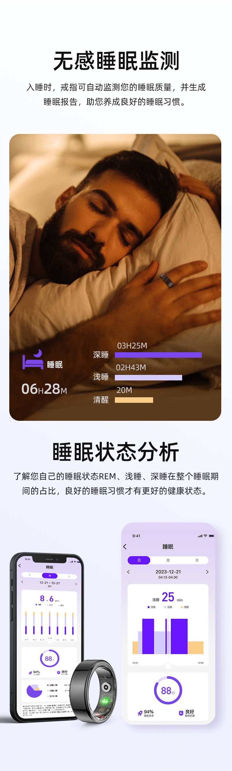 SR02跨境专供新款智能戒指时尚蓝牙指环步数睡眠心率血氧运动监测详情6