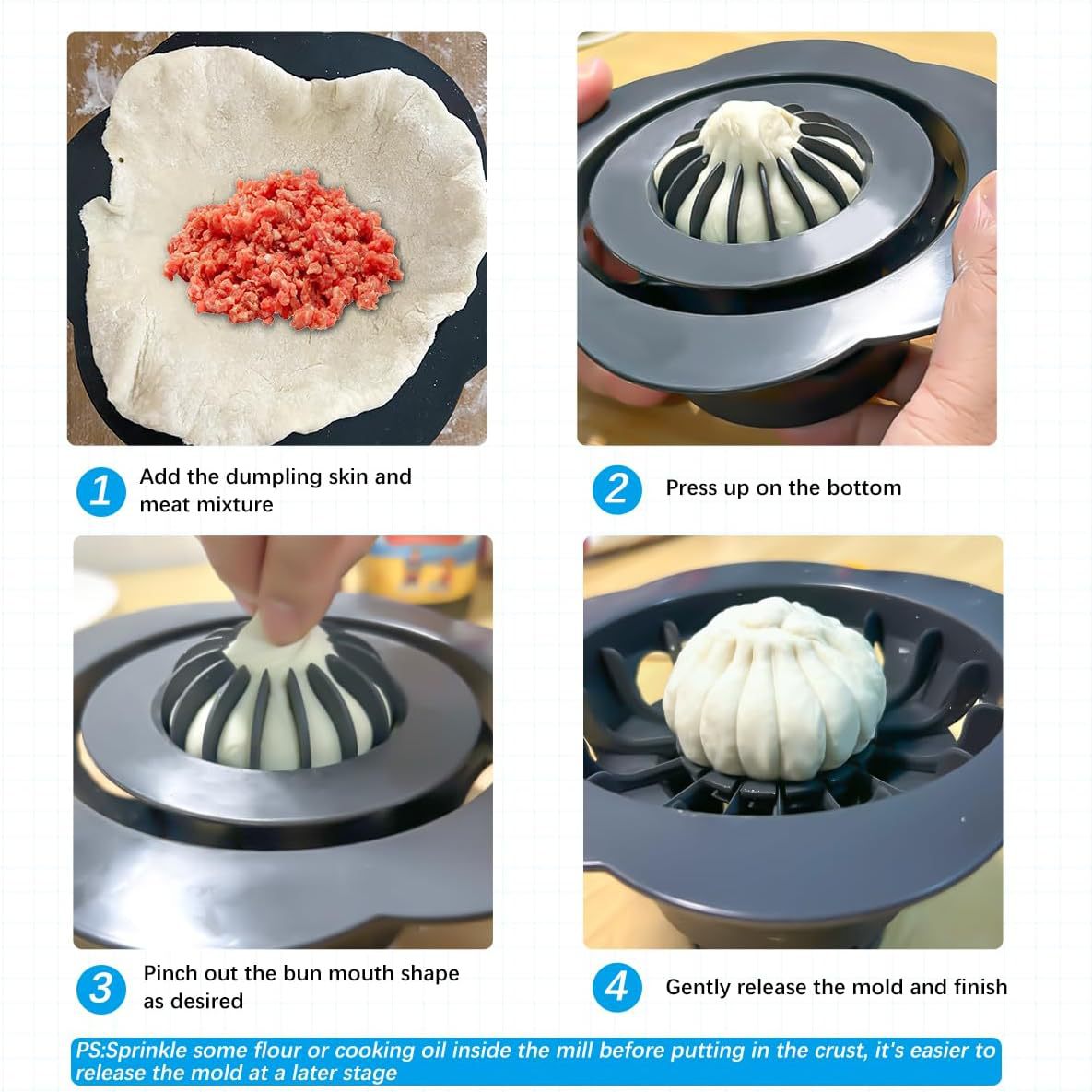 包包子模具蒸馒头神器小笼包模具饺子模具Baozi Maker Machine详情6