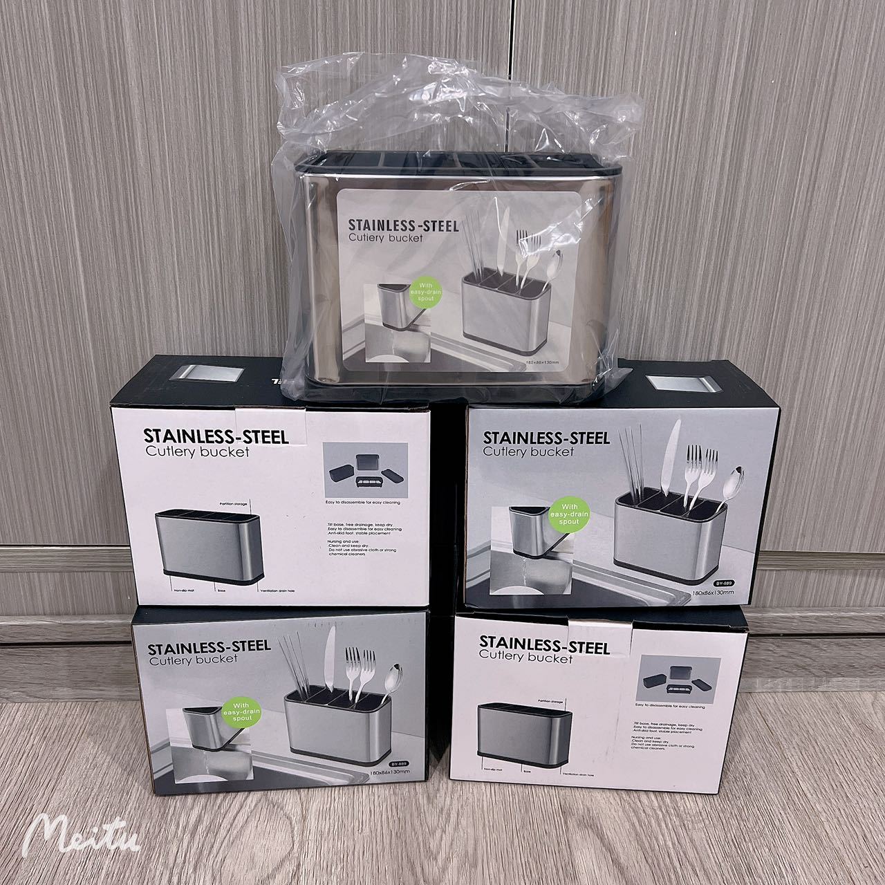 新款厨房不锈钢清洁沥水筷子收纳架 多功能厨具置物架详情8