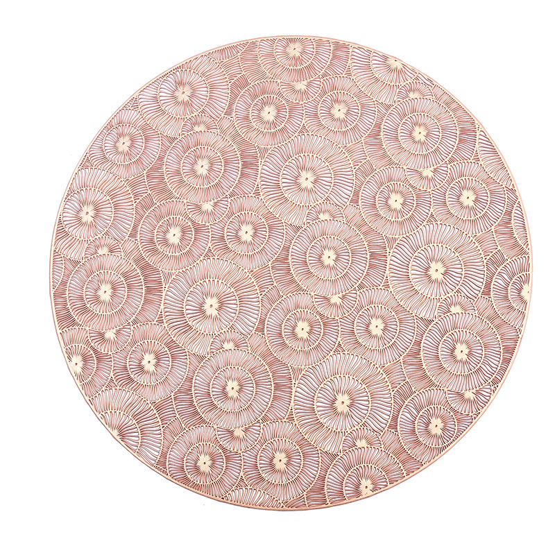 跨境法式浪漫圆形PVC餐垫创意咖啡隔热垫高级感轻奢餐厅隔热防水详情9
