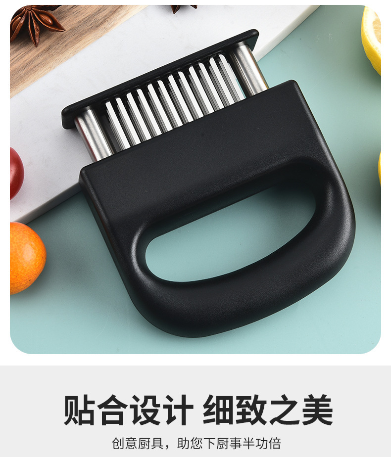 Household stainless steel meat tenderizer, 48-tooth meat tenderizer needle, steak tendon breaking magic tool, steak pater, barbecue meat tenderizer pic 4