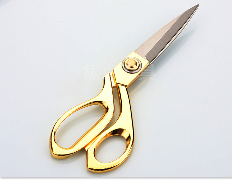 裁缝剪不锈钢镀金裁缝剪合金缝纫服装剪 喜庆礼品婚庆剪彩典礼剪详情13