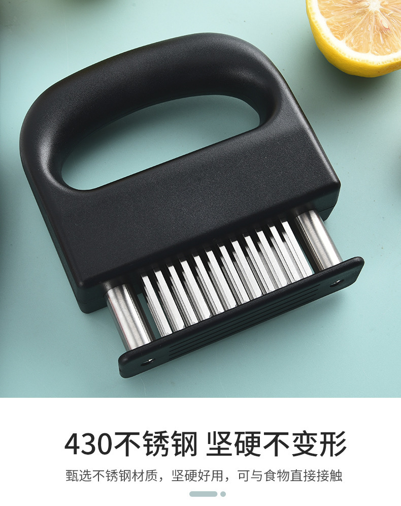Household stainless steel meat tenderizer, 48-tooth meat tenderizer needle, steak tendon breaking magic tool, steak pater, barbecue meat tenderizer pic 3