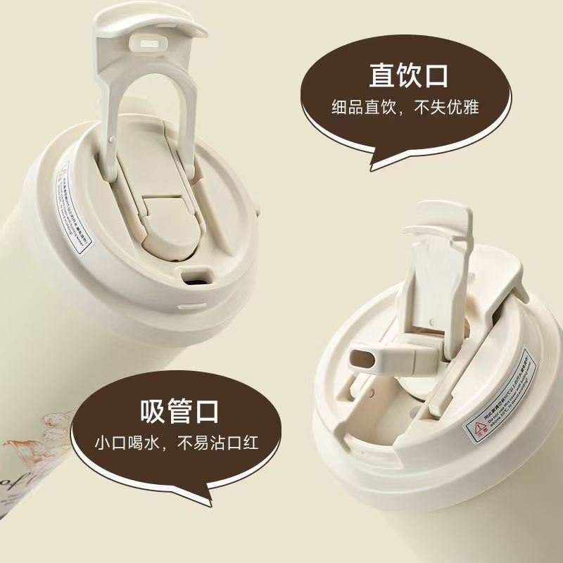 New Lanlinghua stainless steel insulated cup, double-drinking coffee cup, double-layer vacuum commercial gift cup, creative student water pic 11