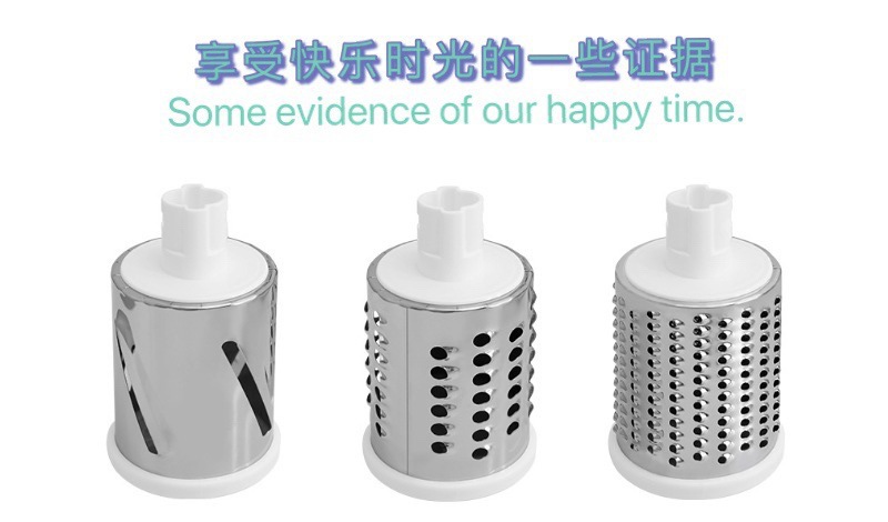 Cross-border multi-functional vegetable cutter, three-in-one kitchen hand-cranked drum vegetable cutter, grater, onion shred and slicing magic tool pic 10
