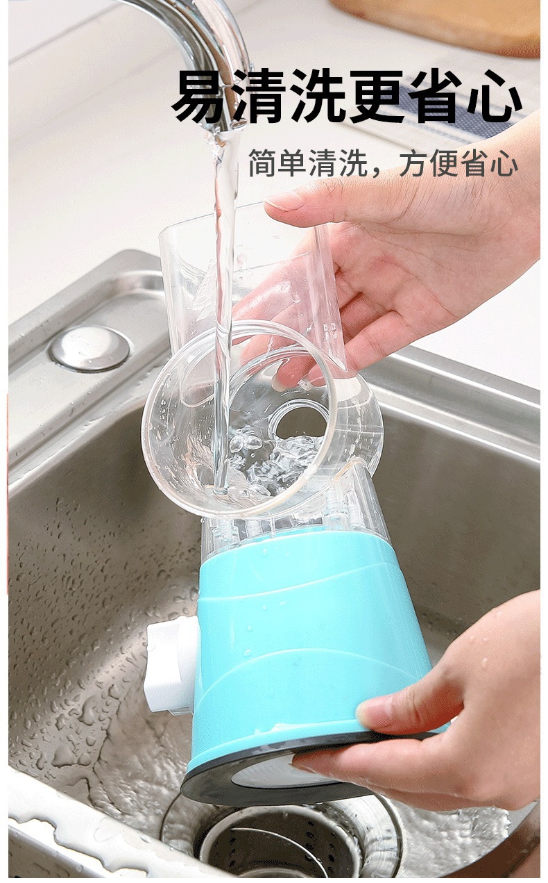Cross-border multi-functional vegetable cutter, three-in-one kitchen hand-cranked drum vegetable cutter, grater, onion shred and slicing magic tool pic 3