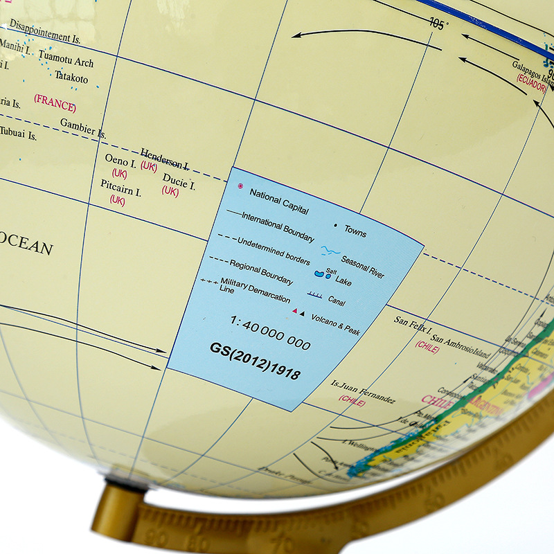 Jingfeng English black color golden Ruler wooden base globe, student geography learning stationery, birthday gift, handicrafts and ornaments pic 9