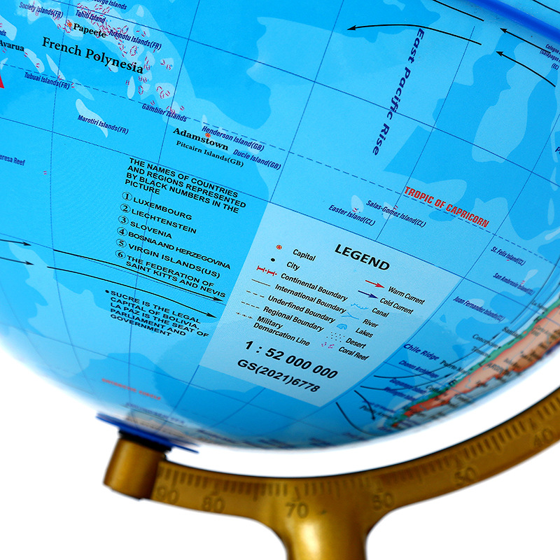 Jingfeng English black color golden Ruler wooden base globe, student geography learning stationery, birthday gift, handicrafts and ornaments pic 10