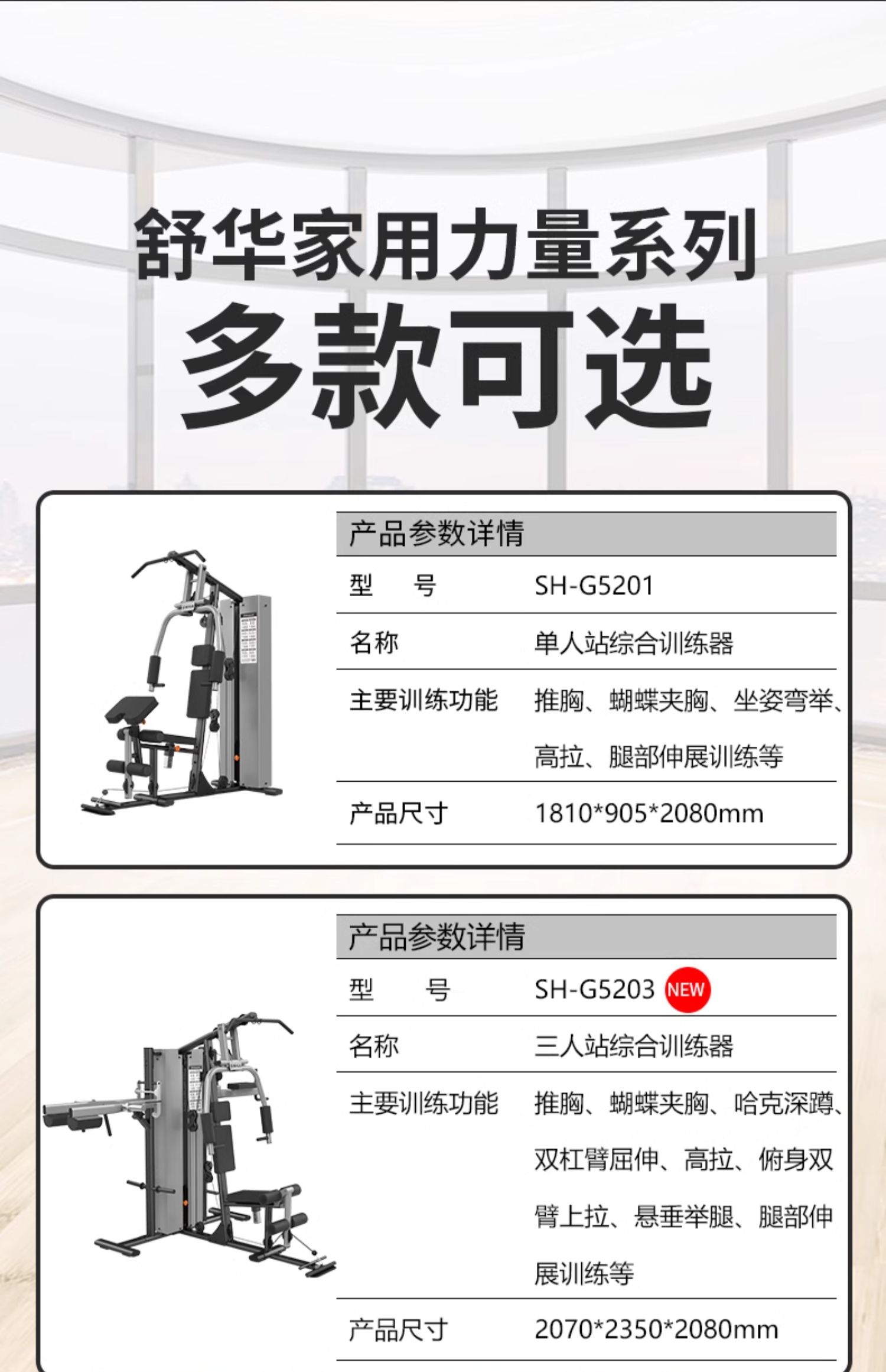 Shuhua SH-G5203 high-end indoor gym three-person station comprehensive strength training equipment pic 22