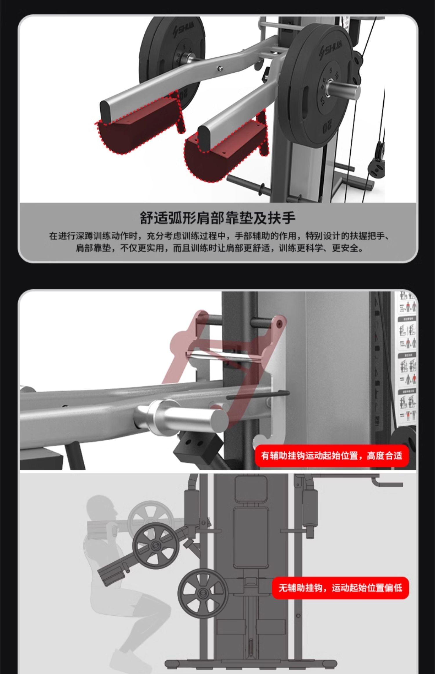 Shuhua SH-G5203 high-end indoor gym three-person station comprehensive strength training equipment pic 19
