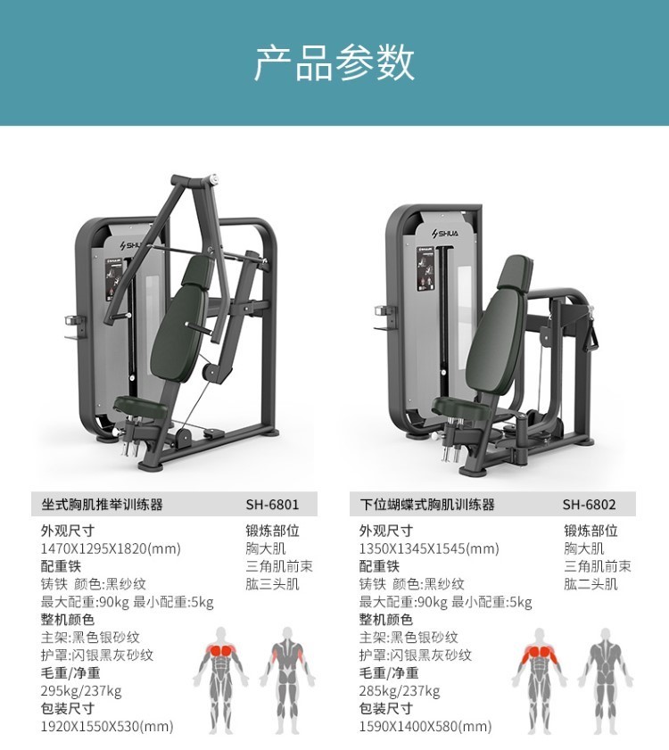 Shuhua Enterprise and Public Institution Gym Strength Personal Trainer Level Up and Down Inclined Push Chair Training Equipment SH-G6873 pic 21