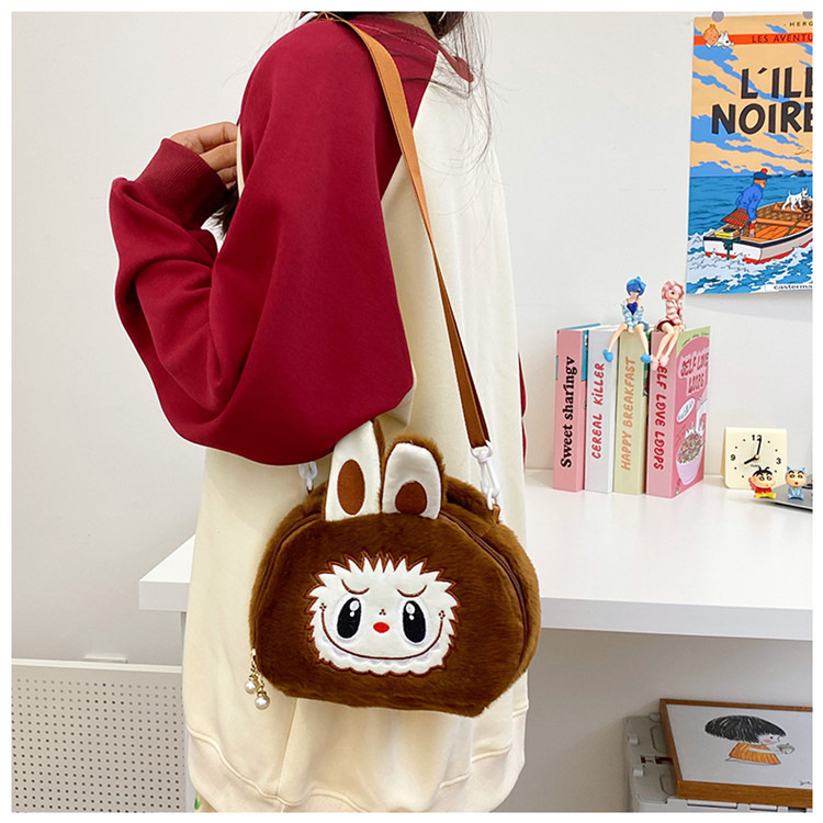 泡泡玛特拉布布斜挎包labubu卡通双肩包零钱包儿童女毛绒包包厂家详情41