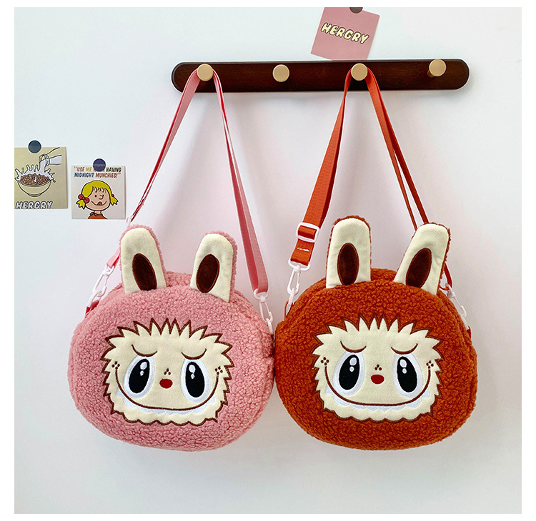 泡泡玛特拉布布斜挎包labubu卡通双肩包零钱包儿童女毛绒包包厂家详情27