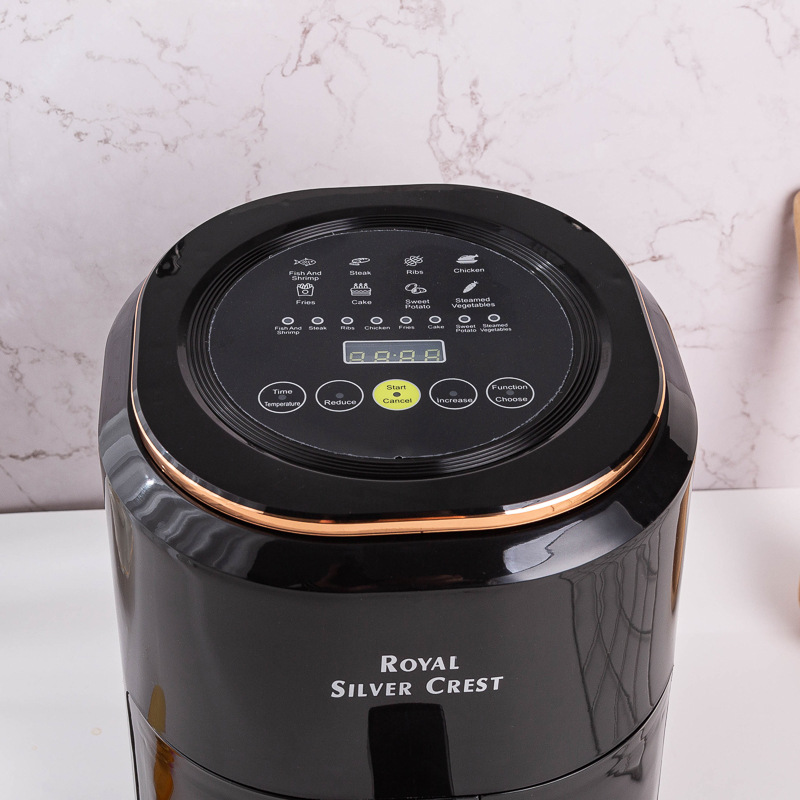 7.5L Air fryer欧规插头智能玻璃透视触屏无油烟多功能空气炸锅详情7