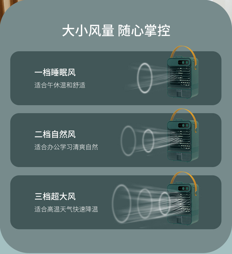 桌面无线小空调迷你冷风机便携办公室宿舍喷雾小风扇制冷加湿器详情13