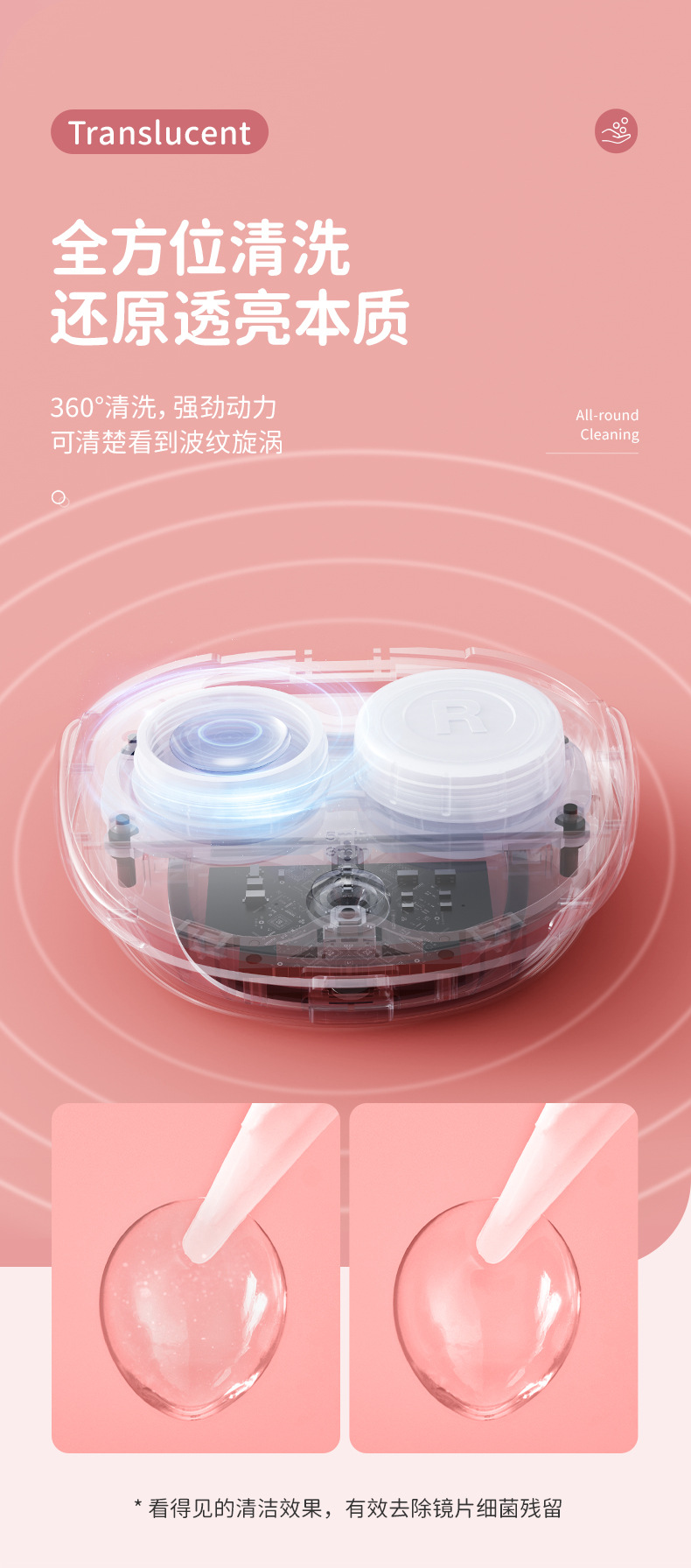 厂家直销隐形眼镜盒自动清洗美瞳盒卡通可爱超声波电动眼镜清洗机详情5