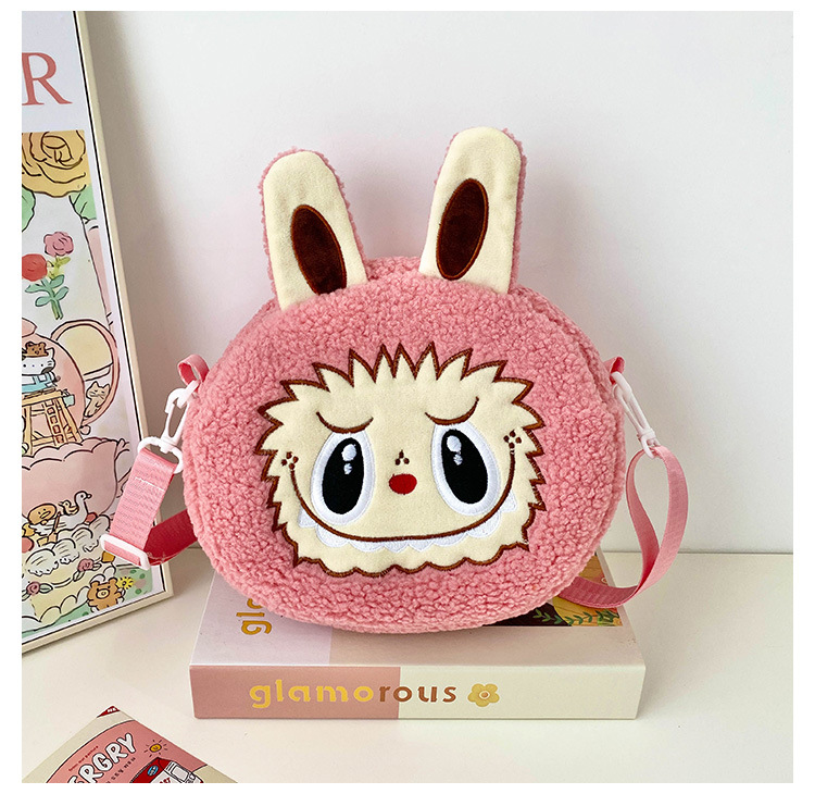 泡泡玛特拉布布斜挎包labubu卡通双肩包零钱包儿童女毛绒包包厂家详情31