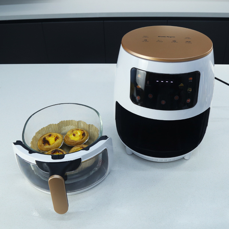 6升空气炸锅 LC触控屏玻璃透视智能大容量家用空气电炸锅源头详情2