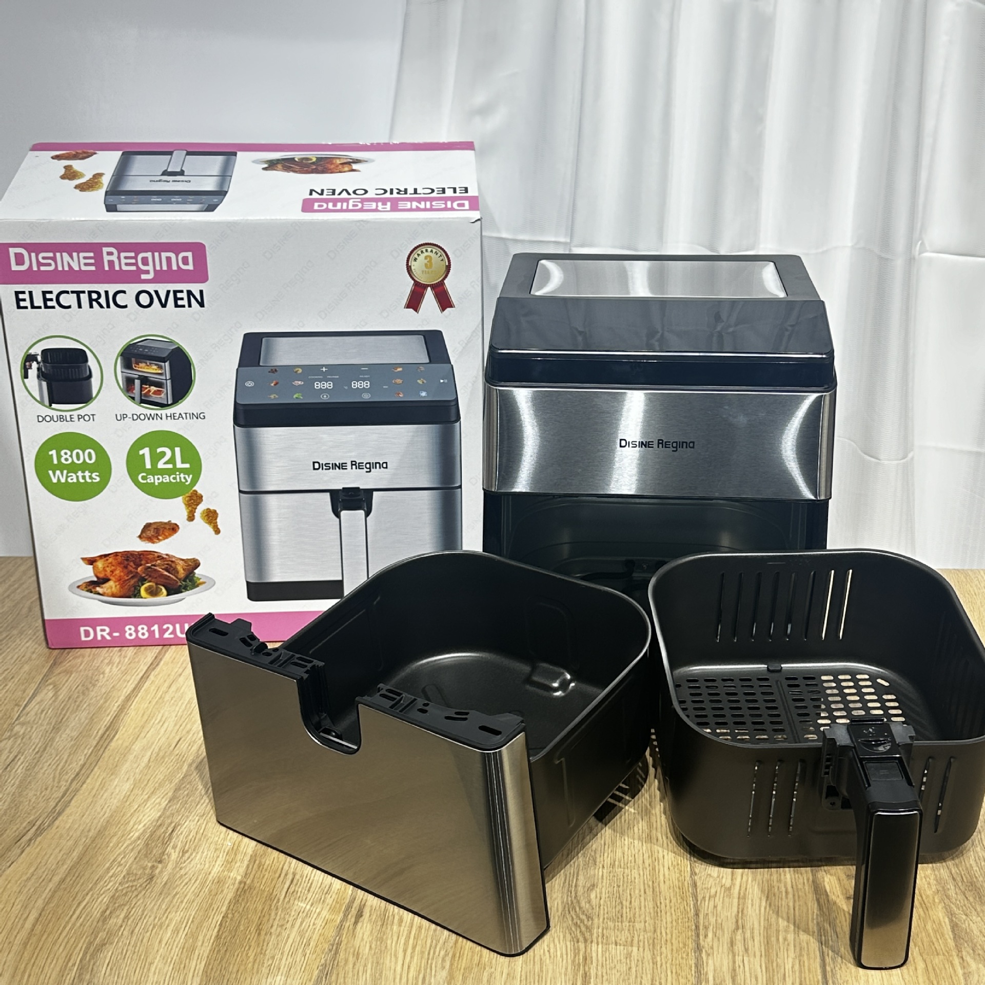 外贸热销Air fryer空气炸锅12L双篮电炸锅薯条机跨境大容量欧规详情3