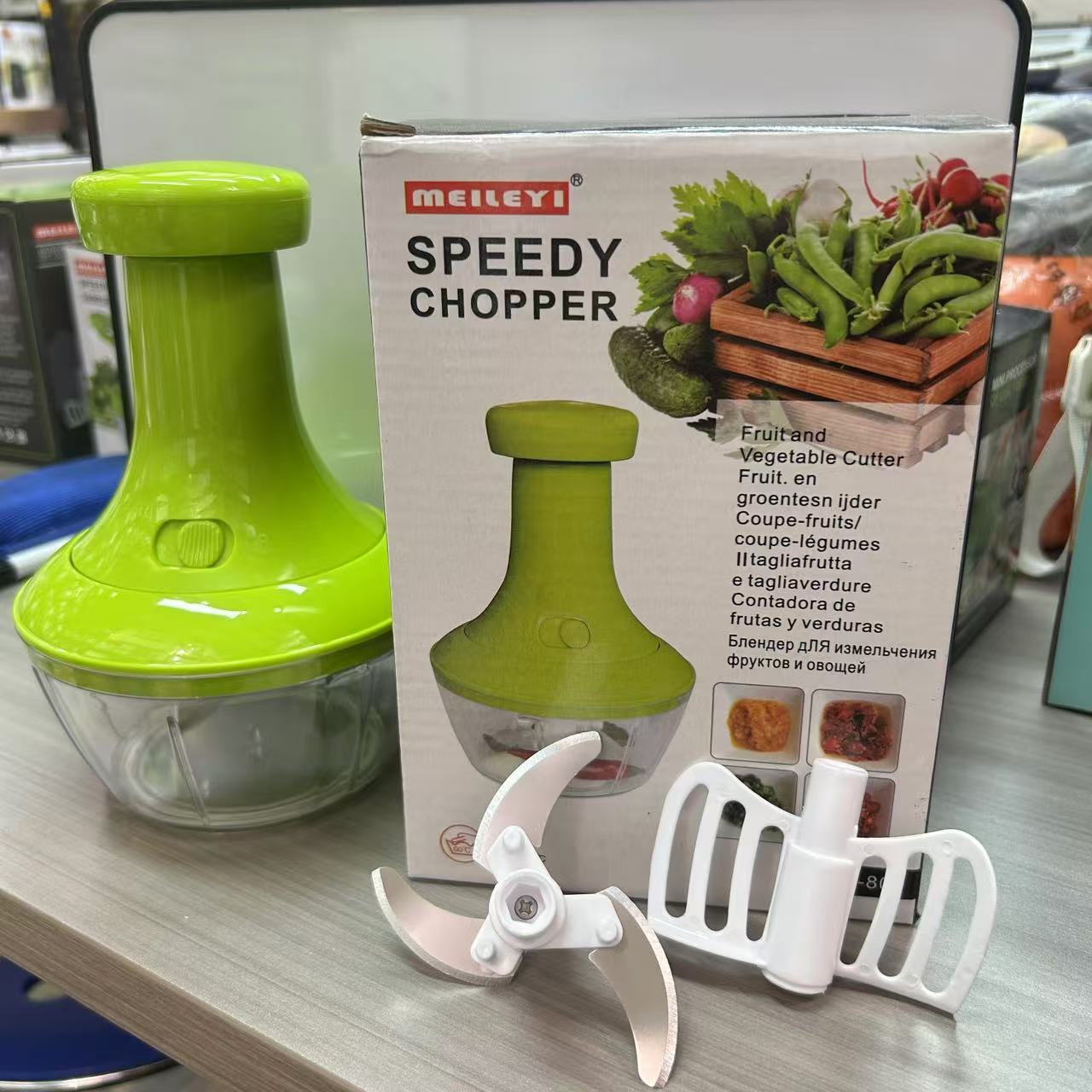 Large manual garlic grinder, fruit and vegetable chopper, minced garlic, minced garlic, chopped chili, scallion sections, chili slices, minced and mixed pic 4