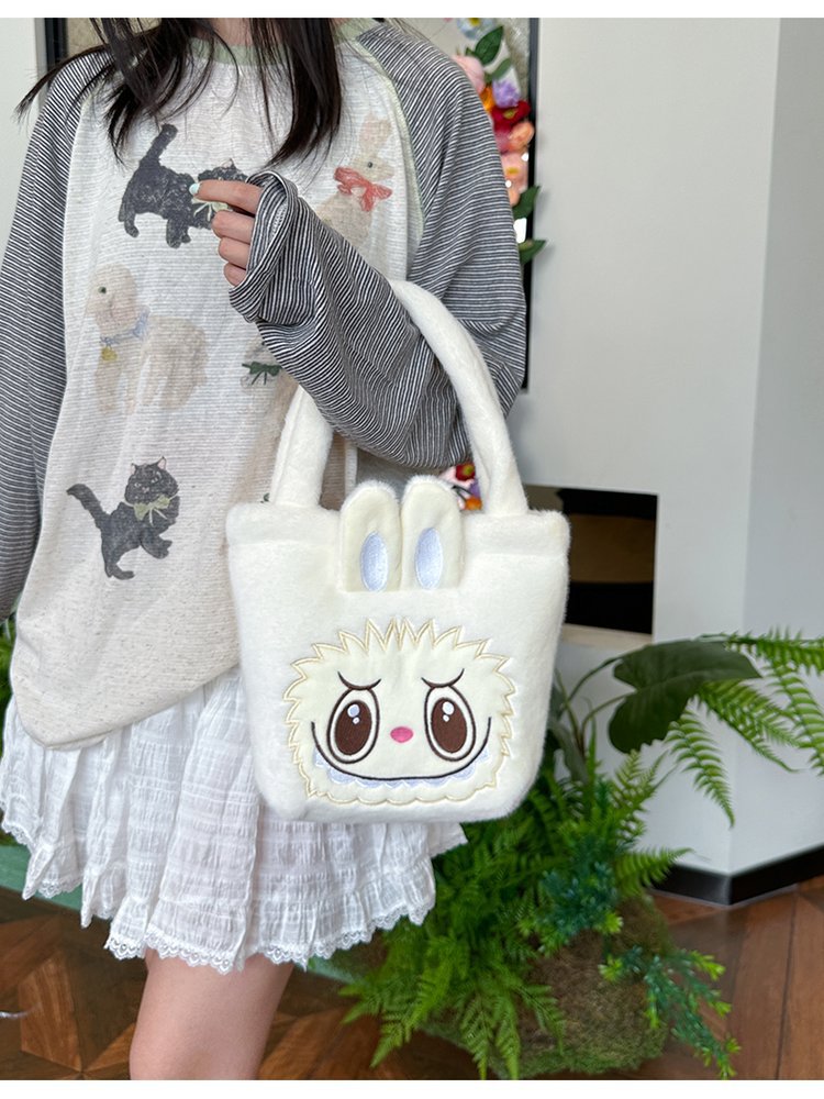 泡泡玛特拉布布斜挎包labubu卡通双肩包零钱包儿童女毛绒包包厂家详情38