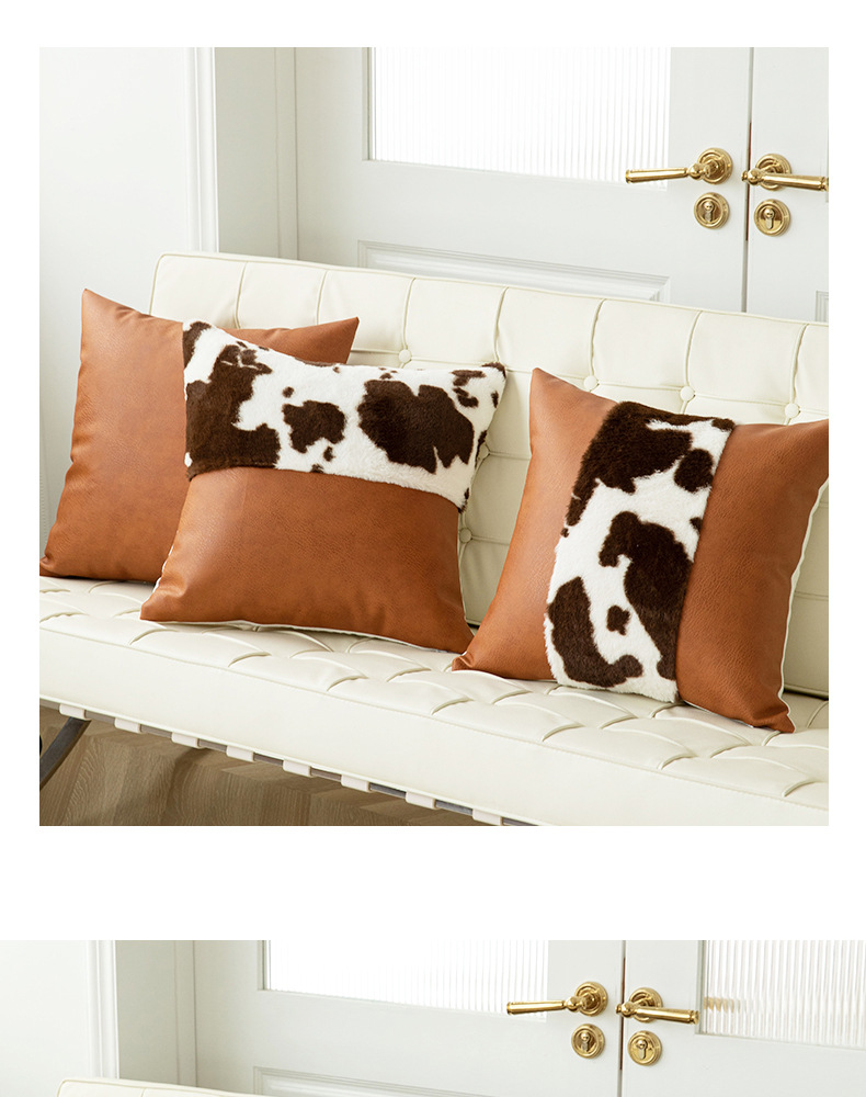 严选跨境奶牛毛绒抱枕套汽车靠枕沙发靠垫客厅含芯枕套抱枕组合详情10