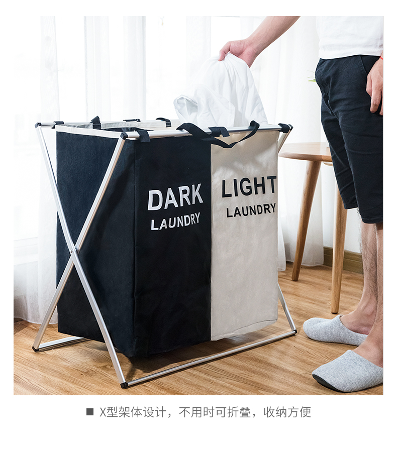 方形收纳桶防水折叠洗衣篮组装脏衣篓手提脏衣篮 牛津布折叠详情6