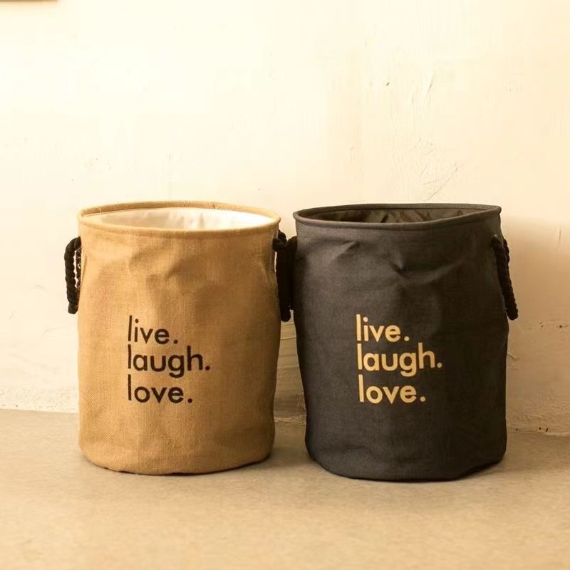 加厚大号日式棉布脏衣篓收纳篮衣服收纳筐棉麻杂物收纳桶现代简约详情1