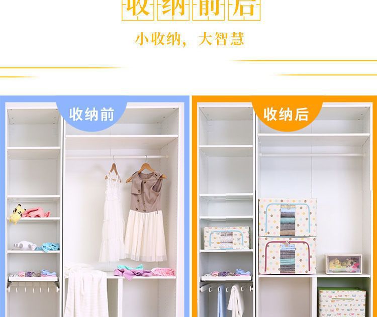 衣服收纳箱牛津布衣物被子整理箱钢架可折叠衣柜收纳盒杂物百纳箱详情4
