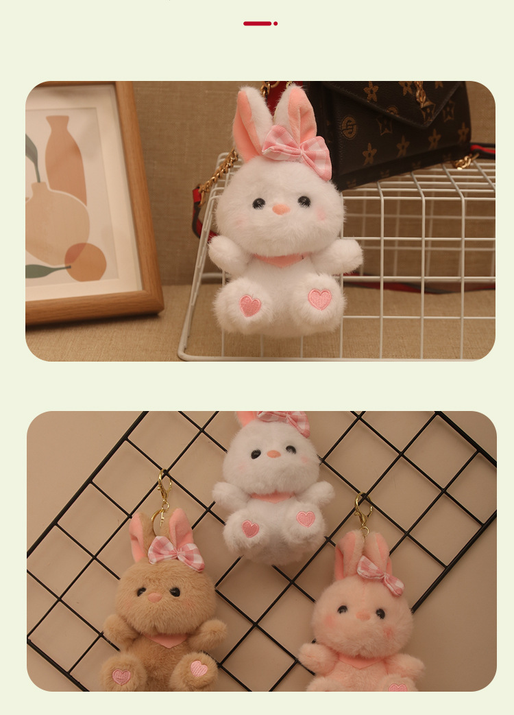 网红可爱小兔子挂件毛绒玩具公仔奶油白兔包包挂饰钥匙扣娃娃玩偶详情10