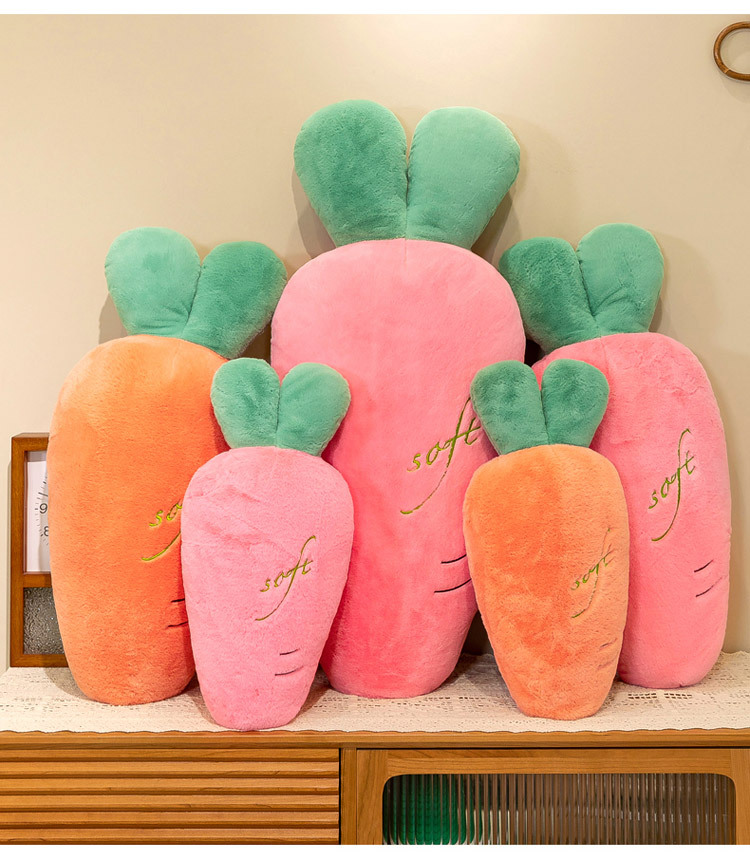 Carrot throw pillow, plush toy, simulated rabbit fur doll, girl doll, large radish doll, bed companion for sleeping pic 10