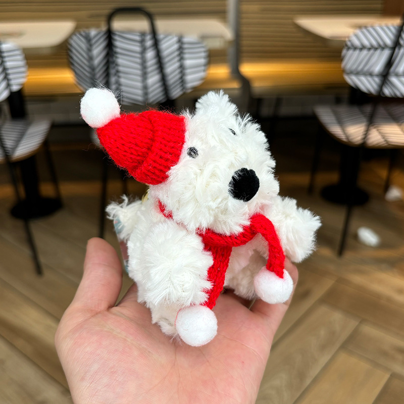 可爱围巾西高地小狗毛绒汽车饰品钥匙扣挂件少女心玩偶创意礼物详情5