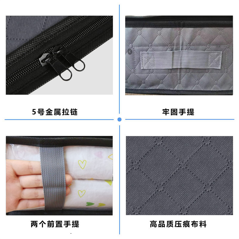 亚马逊新品床底衣物整理袋可折叠无纺布收纳袋搬家棉被毛毯打包袋详情4