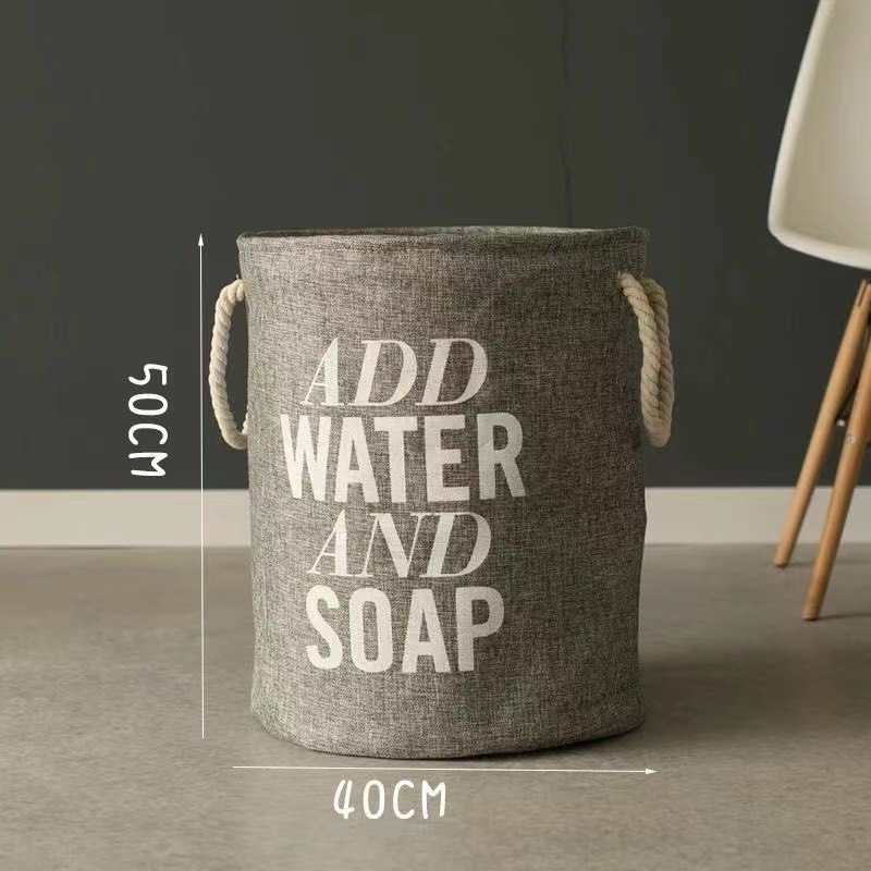 加厚大号日式棉布脏衣篓收纳篮衣服收纳筐棉麻杂物收纳桶现代简约详情4