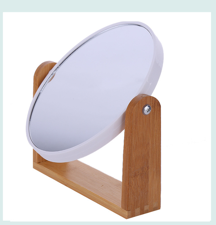 台式小镜子实木折叠木质便携公主镜化妆镜双面旋转梳妆镜批发详情7