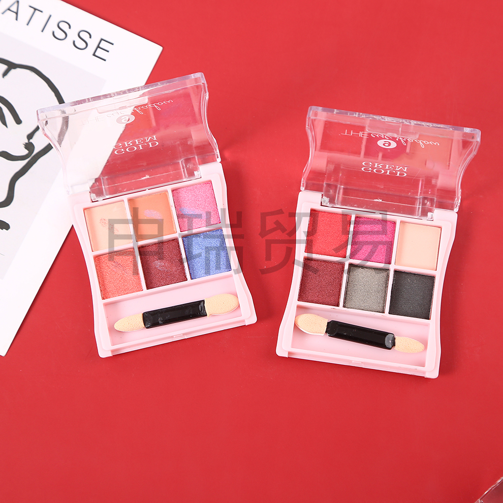 6色眼影盘 彩妆盘裸色眼影盘多色大地色珠光亚光懒人眼影盘批发