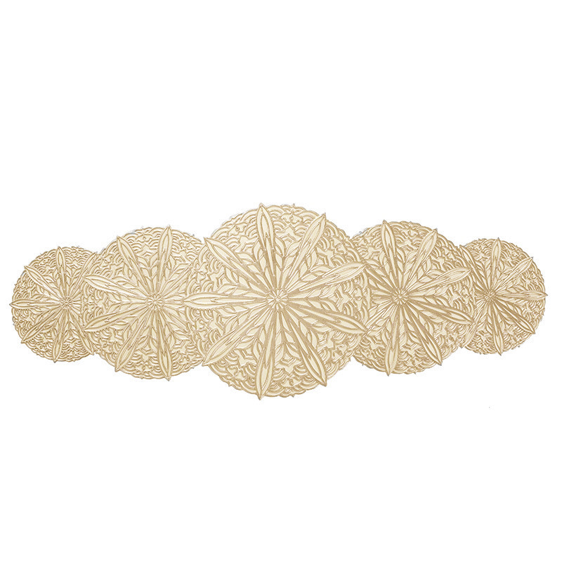 European-style PVC hollowed-out table flags, table MATS, household coffee table MATS, anti-slip and heat-insulating MATS, decorative long towels, TV cabinet cover towels Item Picture