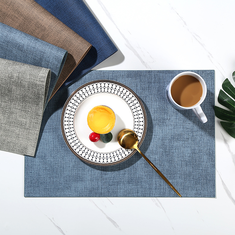 Yijia's in-stock leather placemats, European-style heat-insulating coasters, table MATS, home dining table MATS, plate MATS and bowl MATS can be printed with logos