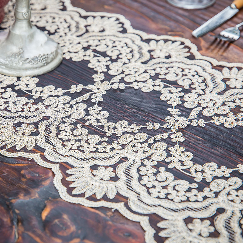 Modern and simple table flags, coffee table flags, American tablecloths, Nordic TV cabinet tablecloths, white lace tablecloths, decorative cloths Specification image